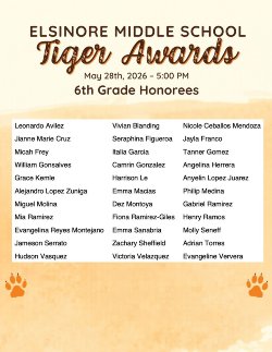 2026 Tiger Awards - 6th Graders